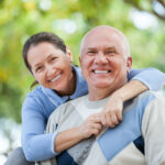 Senior couple in park